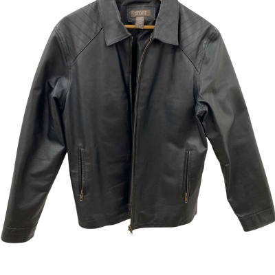  Mens Stone Size L Biker Black  