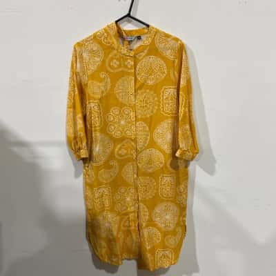 Pink Oasis Womens  Dress Size M Yellow 