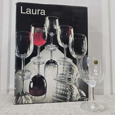 Laura Fine Crystal Set Of 6 Wine Glasses - Style 4112