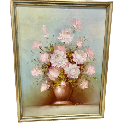  Vintage Floral Oil Painting Signed by Robert Cox - just divine 