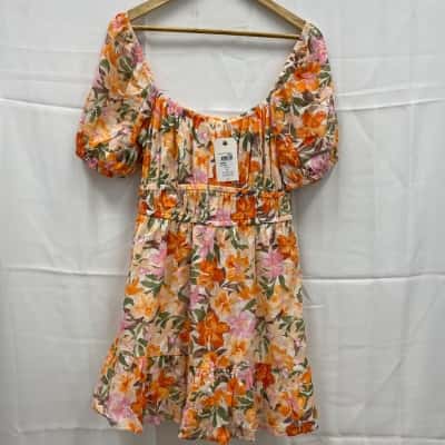 Billabong Women’s Size L Floral Haven Cream Dress
