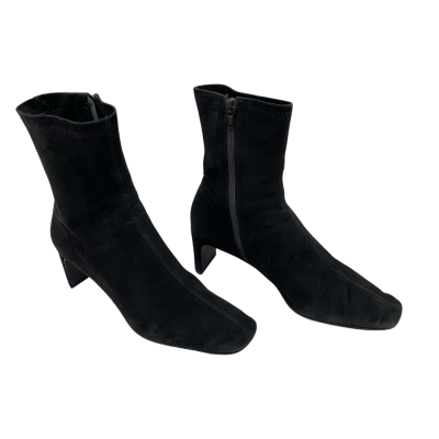 Witchery - Black Suede 65mm Heel Bootie Size 39