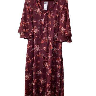 City Chic Womens  Size XL Party Dress Floral / Maroon 