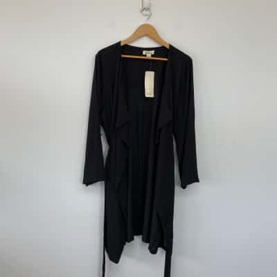 beme Black Long Sleeve Duster Jacket Size 20 