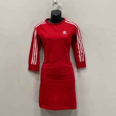 Adidas Womens  Size 6 Casual Stretch Dress Red / White 