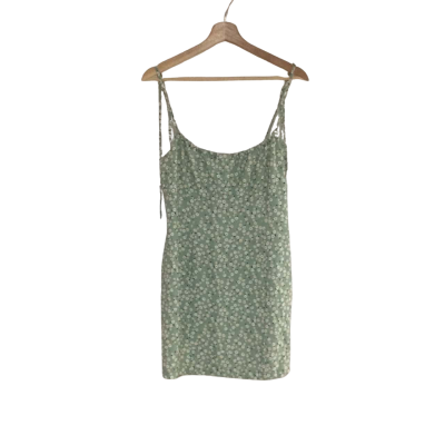 Perfect Stranger Womens  Size 10 Shoestring Strap Dress Floral / Green 