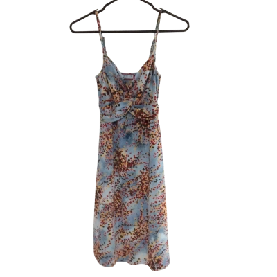 Review Womens  Size 8 Mini Dress / Sleeveless Dress  Blue / Brown / Pattern / Red / Yellow 