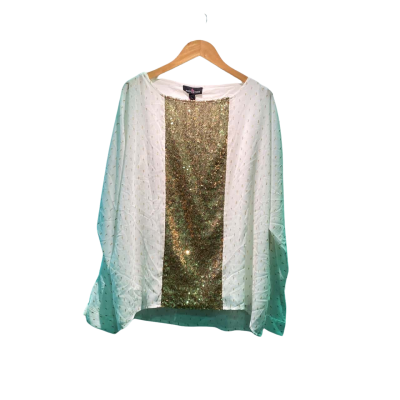  Womens  Size L Long Sleeve Top Gold / Off White 