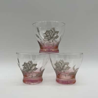 Vintage Etched Glass Desert Bowls [B#24]