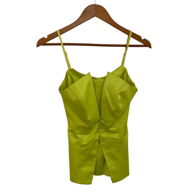 Portmans Womens  Size 6 Party Top / Shoestring Strap Top Green / Yellow 