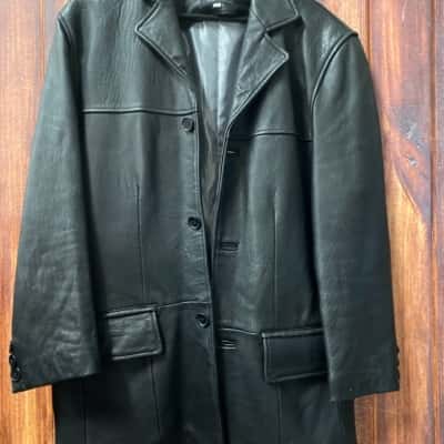  Boston made in Italy Size M Leather Jacket Black  