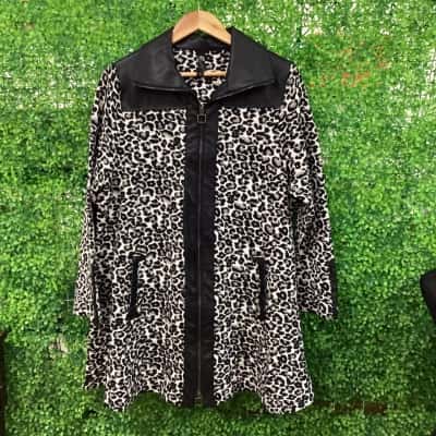 TS Womens  Size 16 Swing Coat Animal print / Black  / White 