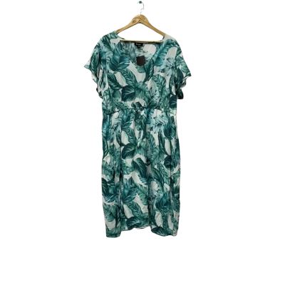 beme Womens  Size 18 Casual Dress / Maxi Dress / Short Sleeve Dress  Blue / Green / White 