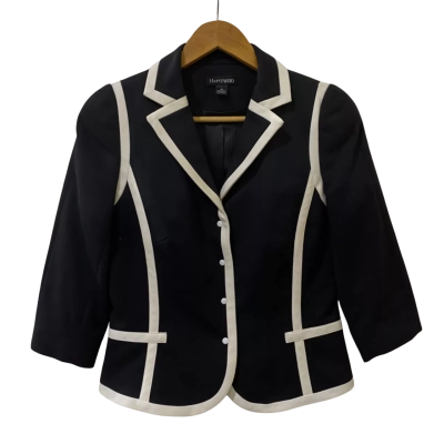 Harry Who Womens  Size 10 Blazer Black  / White 