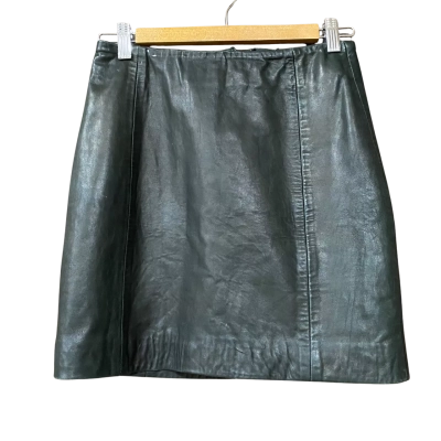 Kookai Womens Size 36 Black Leather Mini Skirt   
