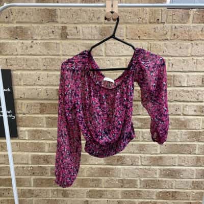 Kookai Womens pink long sleeve top  Size 34 