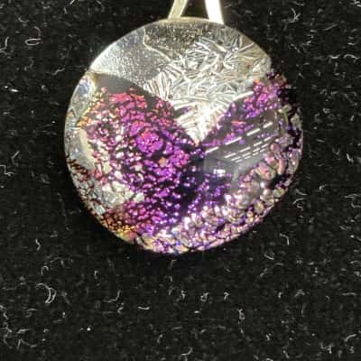  Womens Purple purple pendant on 925 Silver Chain