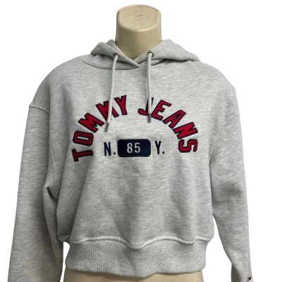 Tommy Hilfiger Womens Size XS Grey Cropped Hoodie