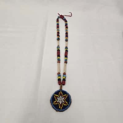  Womens American Indian Hand Made Beaded Necklace Multicoloured 
