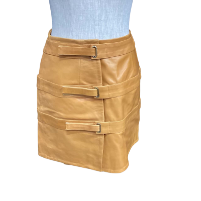  Shakuhachi  Size 10 Leather Skirt Brown 