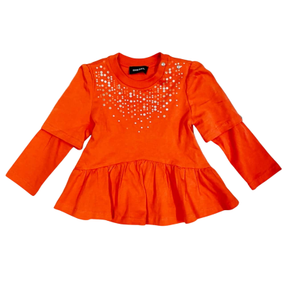 Diesel Size 1 Orange, Sequins, Ruffled Toddler’s Dress