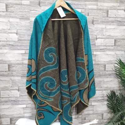 ornella caftan Womens  Size One Size Poncho/wrap Black  / Brown / Turquoise 