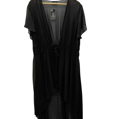 City Chic Womens  Size L Black Chiffon Coat