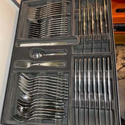 Plateau 56 Pce Stainless S/H Black Box Stanley Rogers