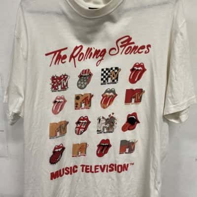 Rolling Stones MTV Mens  Size XXL Short Sleeve T-shirt White 
