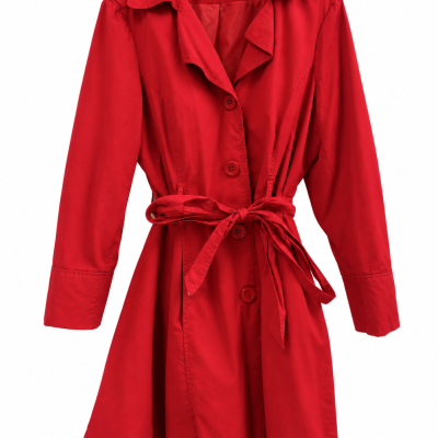 Autograph Red Cotton Trench Coat – Size 22
