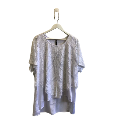 Brand New Taking Shape Womens Size 14 Short Sleeve Top White Lace