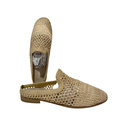 Blue Illusion Raffia Flats Size 41