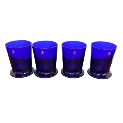 Iittala Cobalt Blue BOY GLASS 4 pieces 