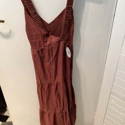 Ally Fashion Womens  Size 14 Midi Dress Brown 