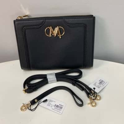 Mimco Womens Clutch / Shoulder Bag / Wristlet Black  / Gold 