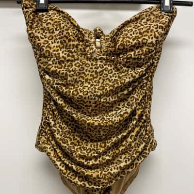 Leopard print one piece bather