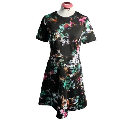 Andrew Marc Womens  Size 6 Floral Dress Black  / Multicoloured 