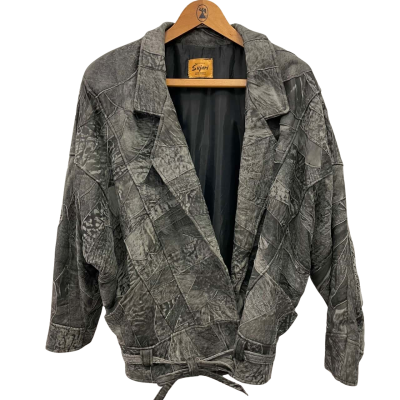 Sujara Unisex  Size One Size Leather Jacket Grey 