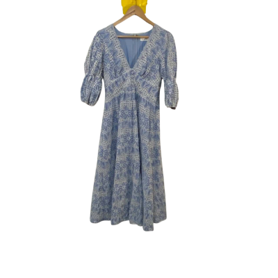 Pearl + Sea Womens  Size 10 Blue / White Dress