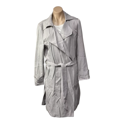 Forever New Womens Size 14 Pale Grey Belted Trench Coat 