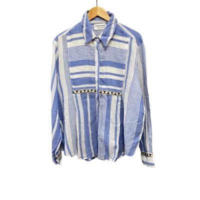 Sophie Moran Womens  Size L Long Sleeve Shirt Blue / White 