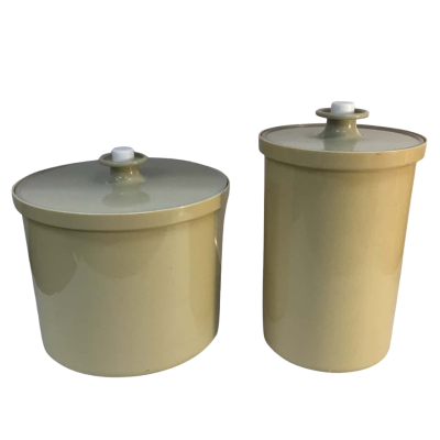 Vintage Tupperware Round Canisters Approx 15 x 19 & 20 x 14cm 