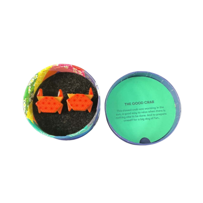 Erstwilder Origami Crab Womens Earrings Orange / Yellow