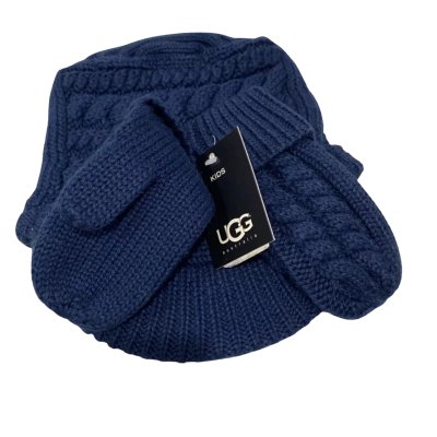 UGG Kids Blue cap and Mittens 