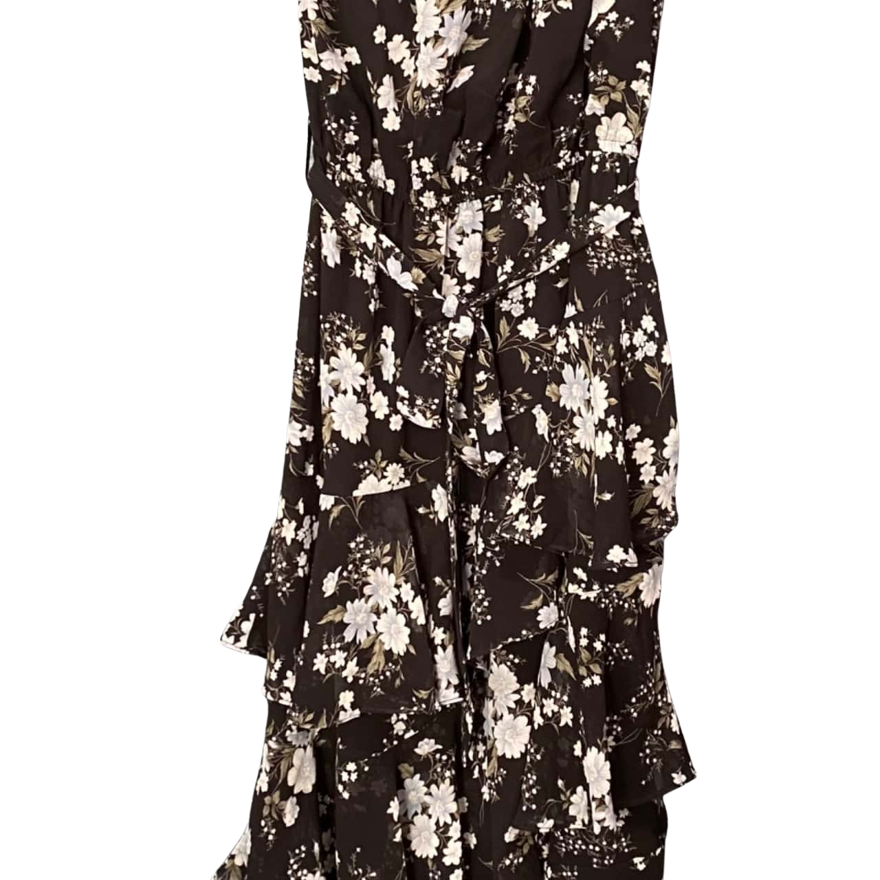 Petal + Pup Womens Size L Midi Dress Black / Floral (s)