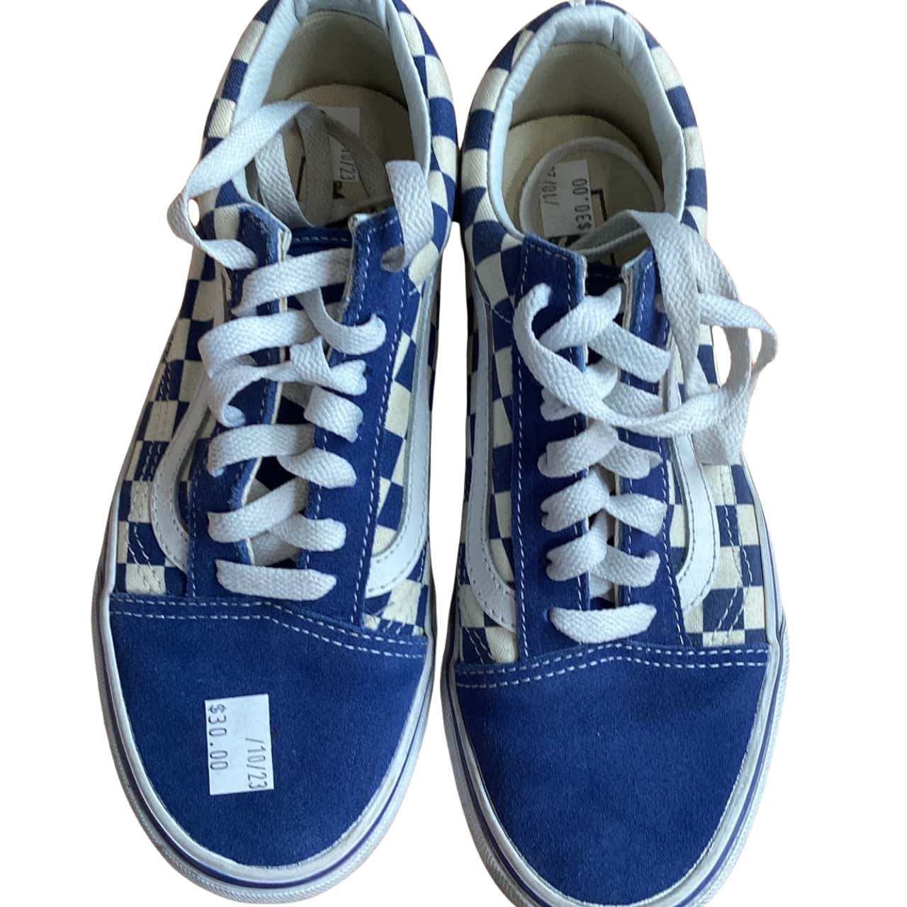 Vans Womens Size 36.5 Blue / Checked / White shoes(s)