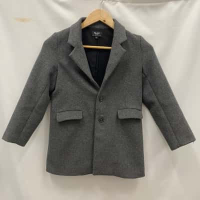 Bardot Junior Kids Size 7 Wool Blend Jackets Grey 