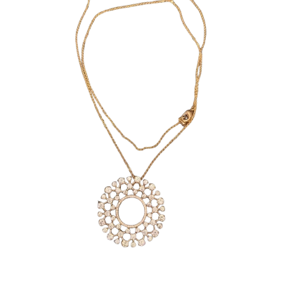 Aglaia necklace gold tone clear stones