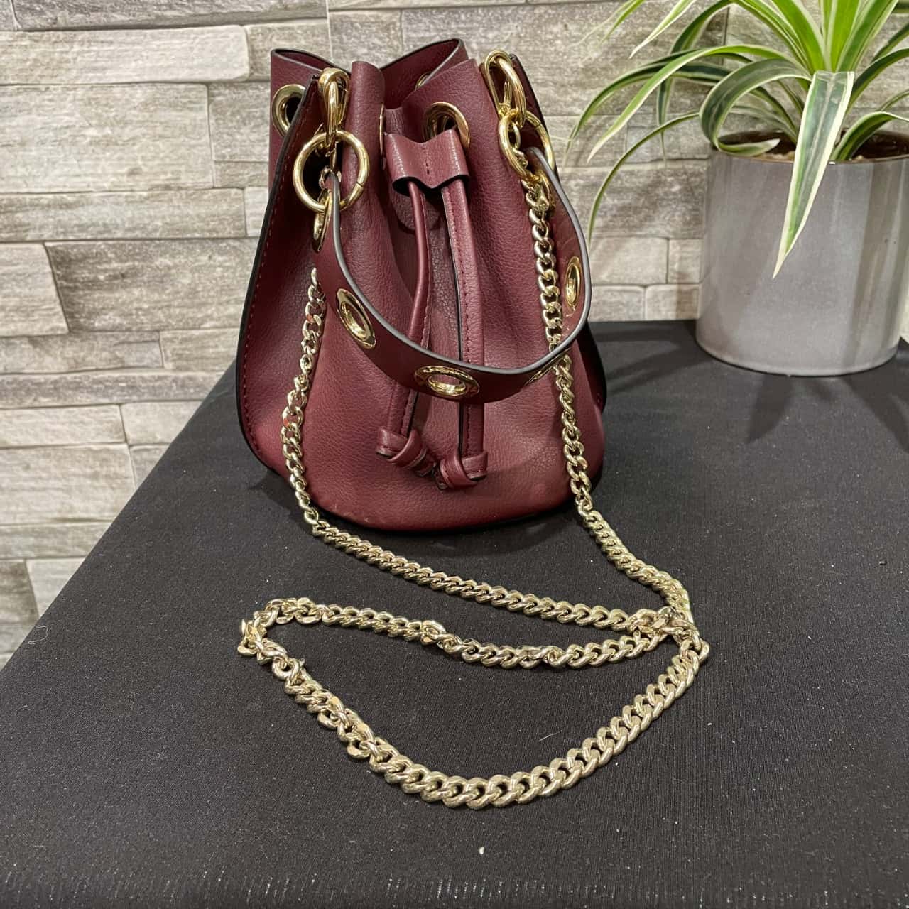 Zara Womens Cross Body Bag / Handbag Gold / Red (s)