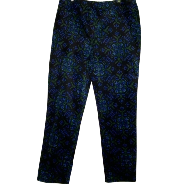 Blue Illusion Womens  Size XL High Waisted Pants Black  / Blue / Green / Pattern 